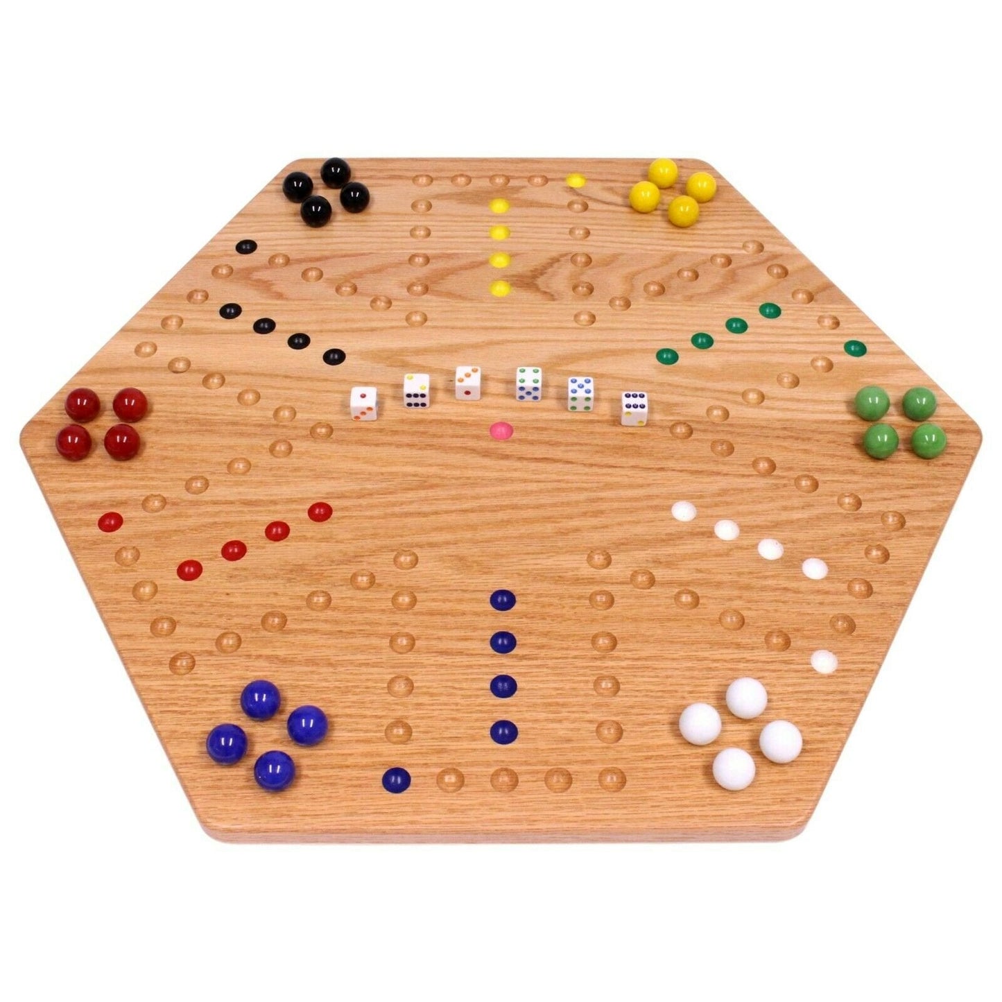Amish Aggravation Wahoo Marble Board Game, Double-Sided, Hand Painted