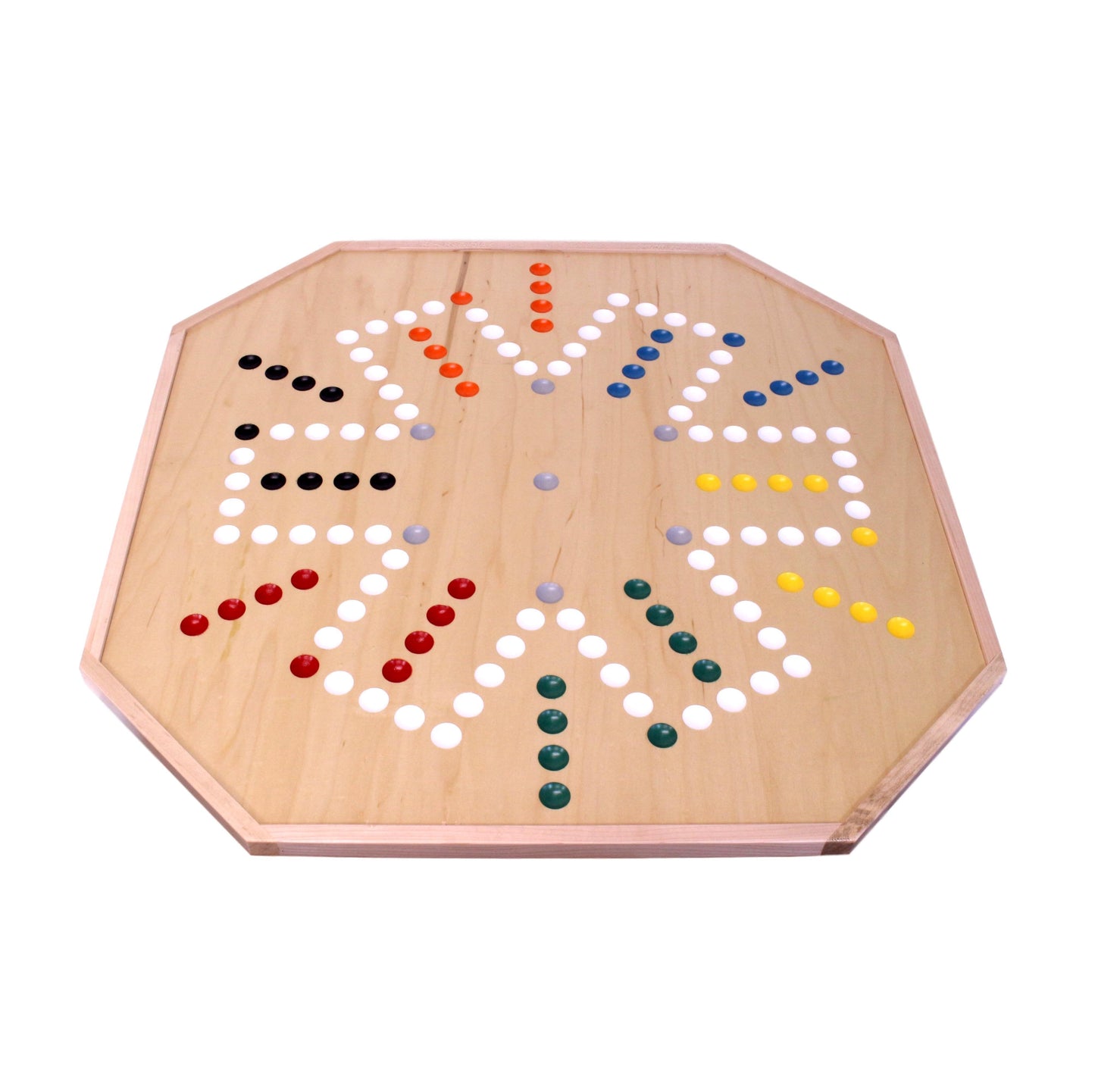 AmishLarge 25" Deluxe Wooden Aggravation Marble Game Board, Double-Sided