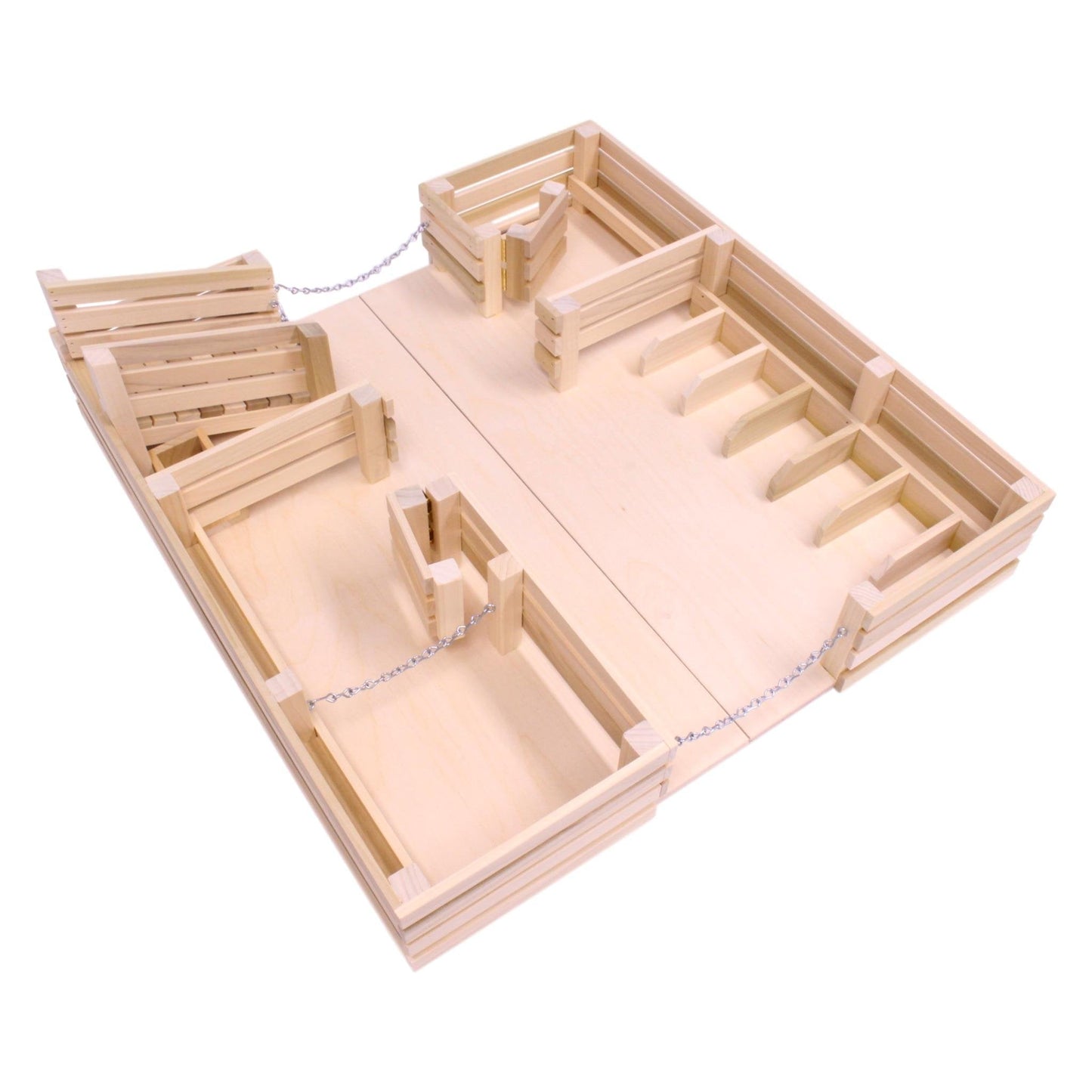 Amish Wooden Folding Stock Yard Farm Toy, Unfinished