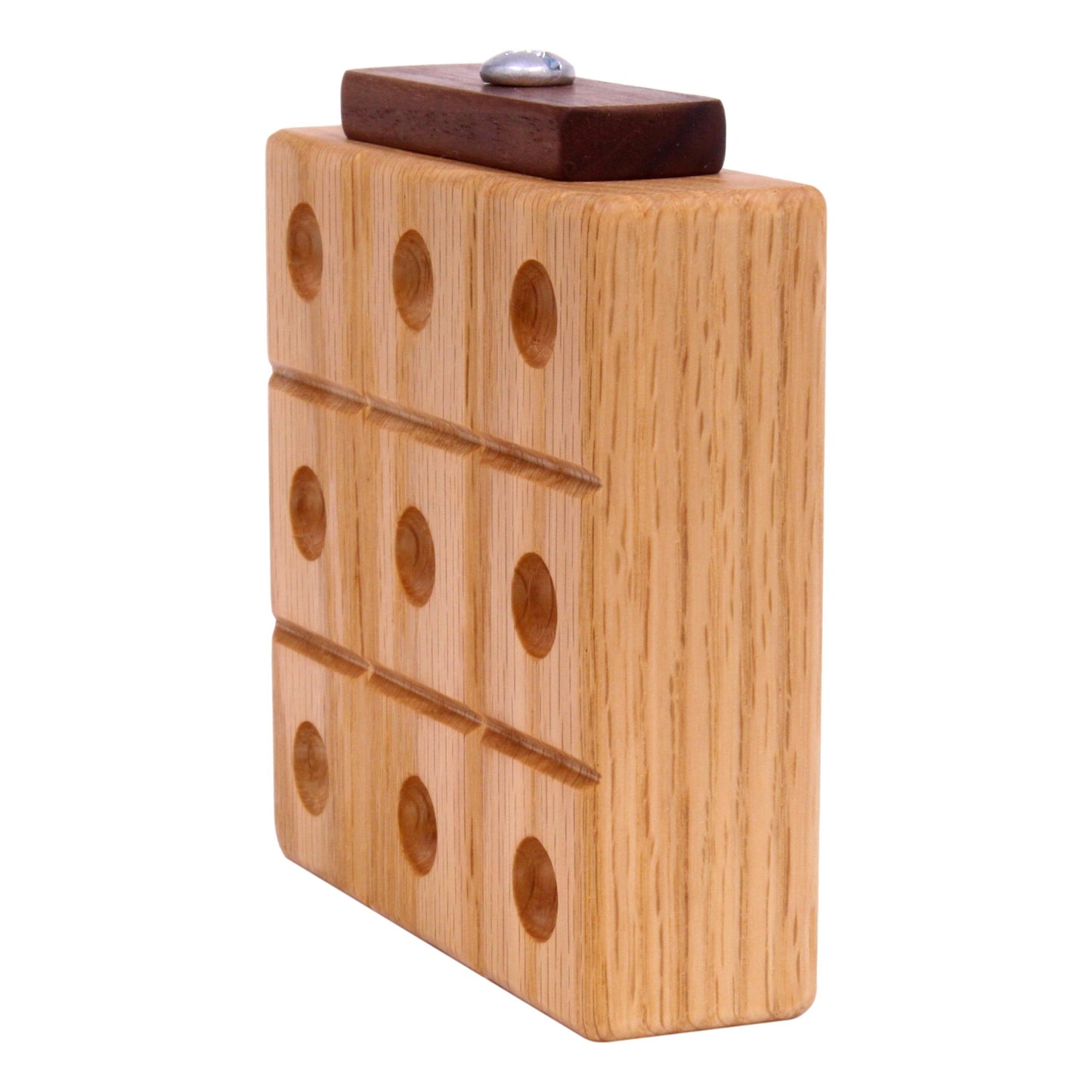 Amish Wooden Marble Tic Tac Toe Game with Built-in Storage for Marbles