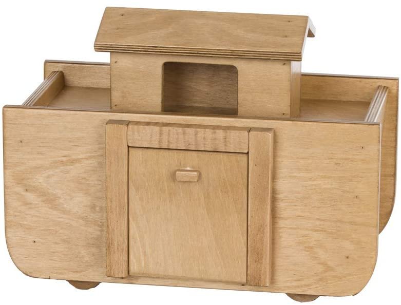 Amish Wooden Noah's Ark Toy with 14 Toy Animals