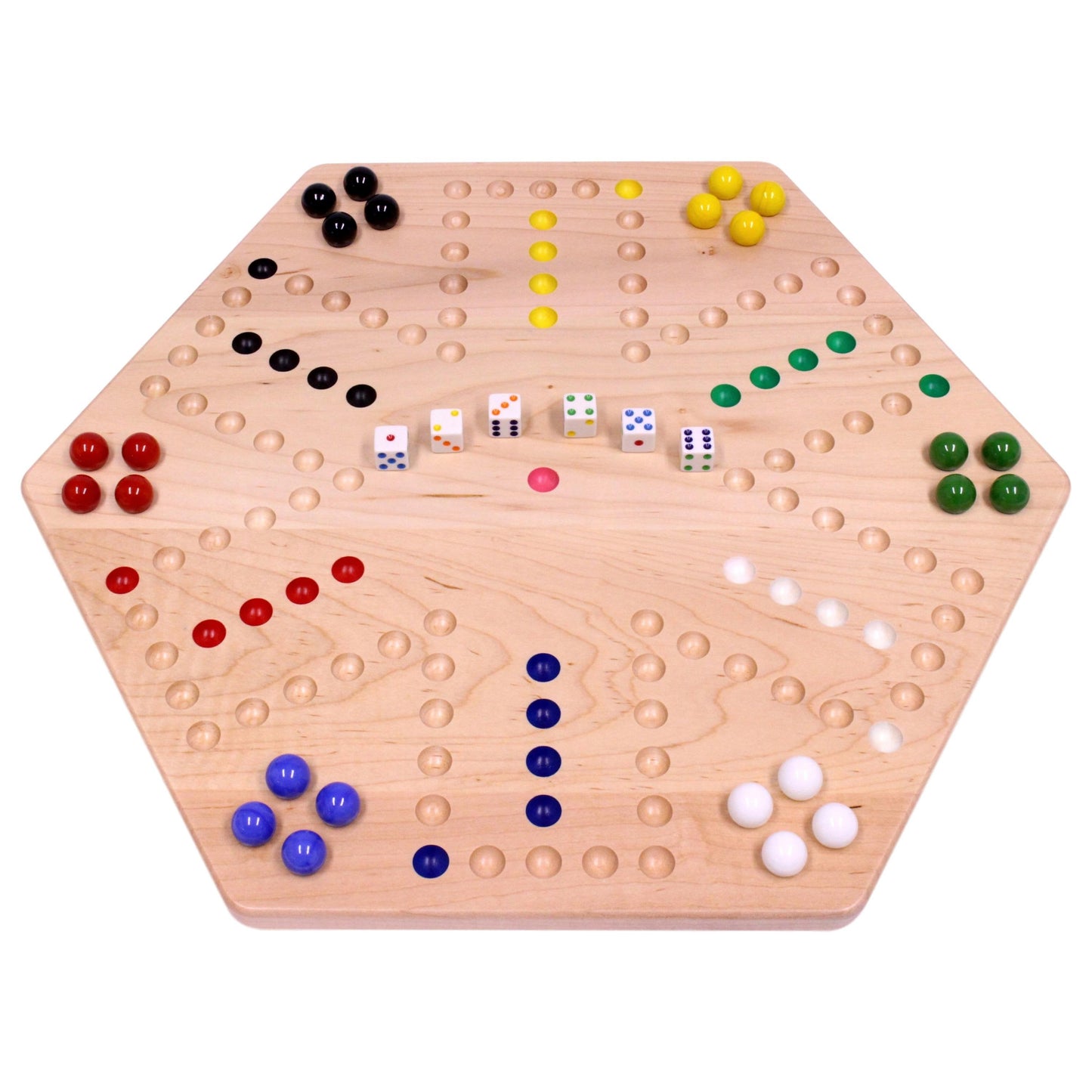 Amish Aggravation Wahoo Marble Board Game, Double-Sided, Hand Painted