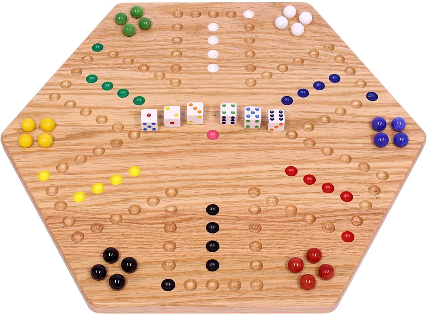 Amish Aggravation Wahoo Marble Board Game, Double-Sided, Hand Painted