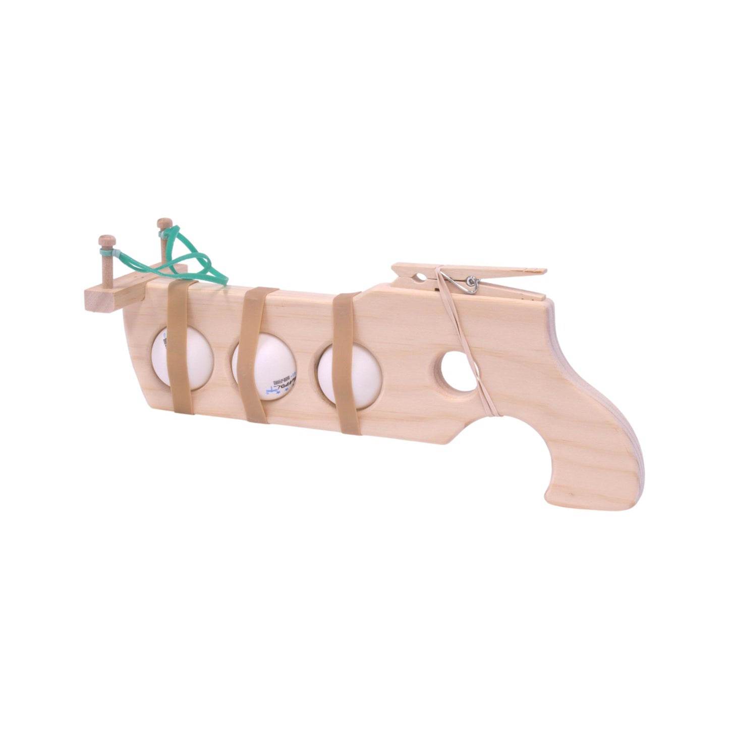 Amish Wooden Ping-Pong Rubberband Gun Toy