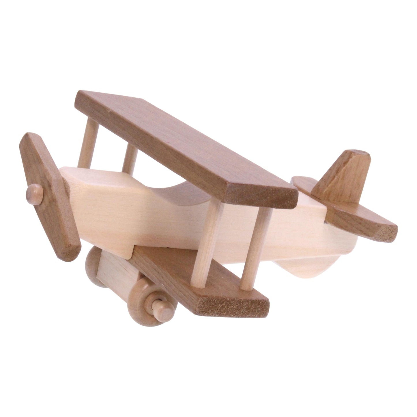 Amish Wooden Toy Airplane With Spinning Propellor, Kid-Safe Finish
