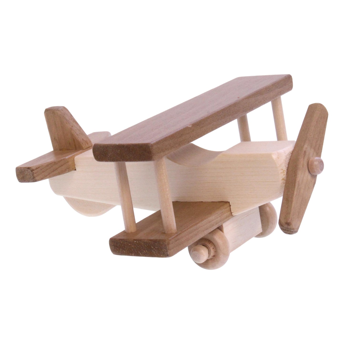 Amish Wooden Toy Airplane With Spinning Propellor, Kid-Safe Finish