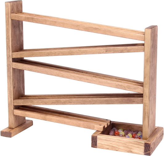 Amish Wooden Marble Roller Racetrack Toy - Child-Safe Finish