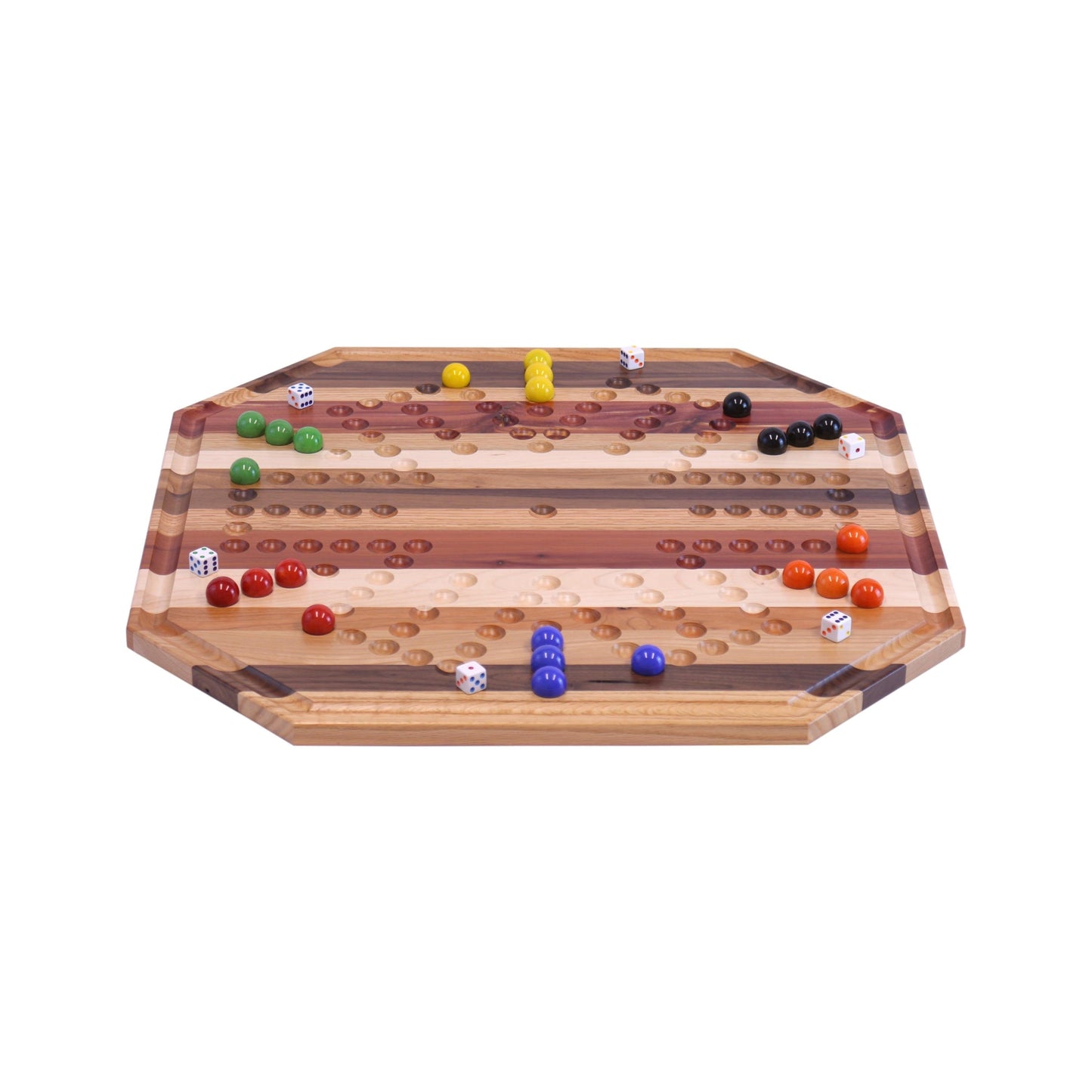 AmishMulti-Wood Aggravation Marble Game Board Set, 24" Wide