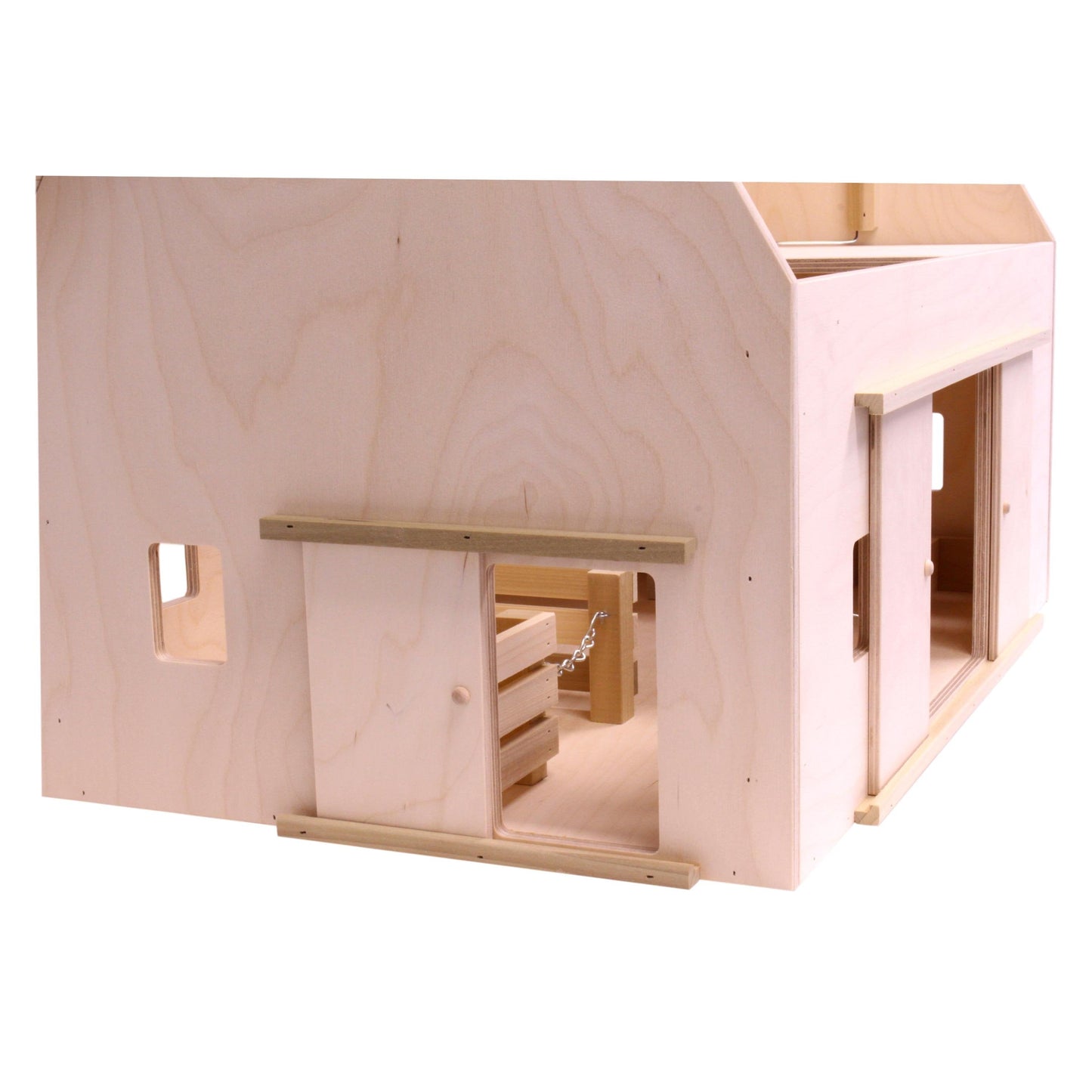 Amish Large Wooden Hip-Roof Barn Toy, Unfinished