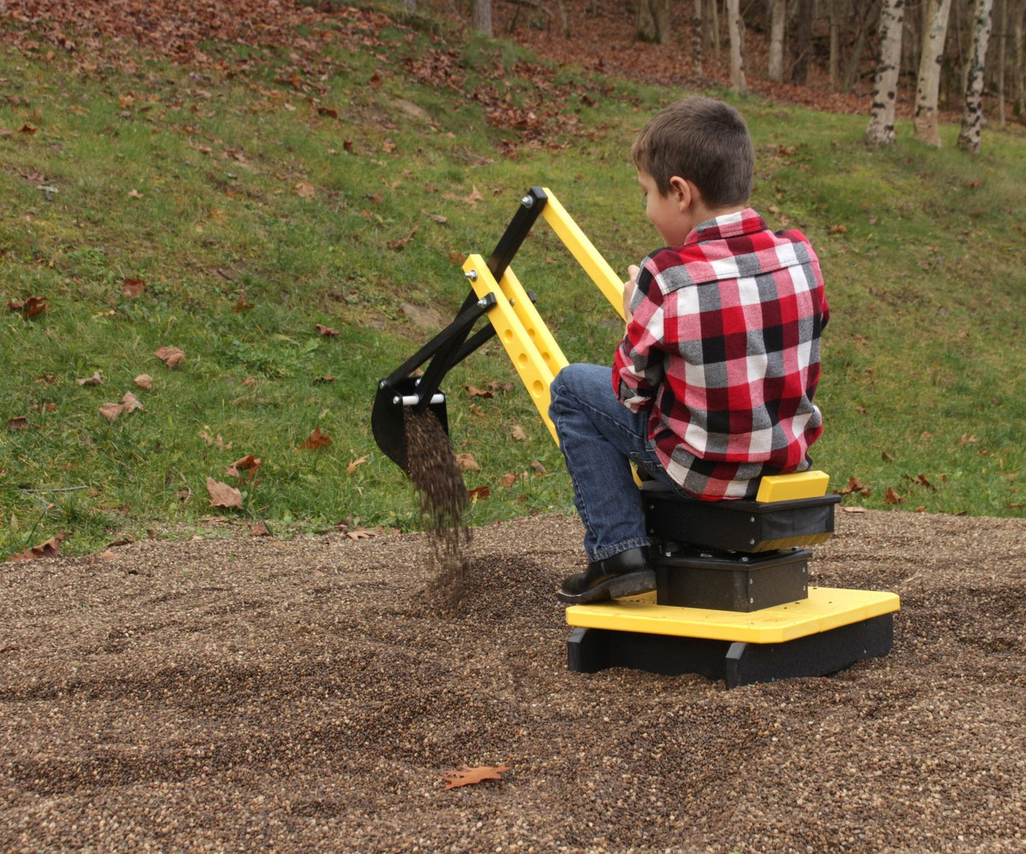 Amish Sand Digger Excavator Toy, with Movable Levers and Metal Digging Bucket