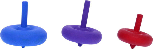 Amish Finger-Spun Top Toy - Set of 3 Wooden Tops