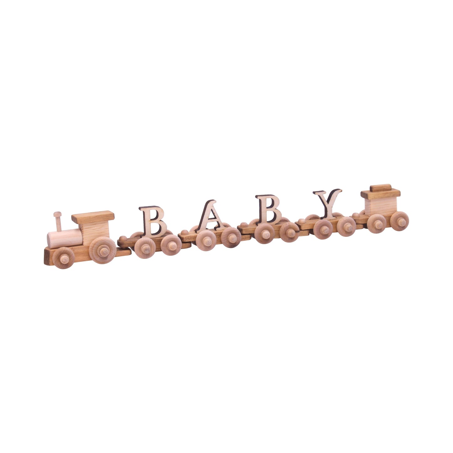 Amish Wooden Name Train Toy, Custom ABC Letter Train