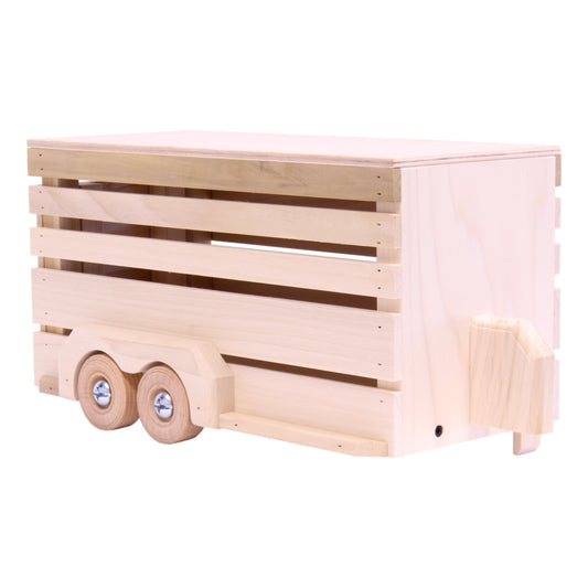 Amish Wooden Horse Trailer Toy Unfinished Wood