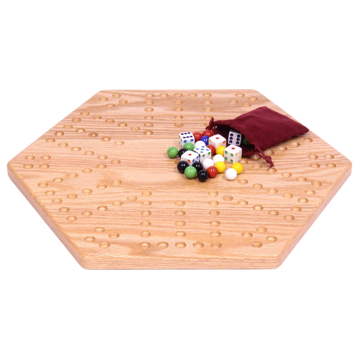 Amish Solid Oak 16" Wide Aggravation Game Board Unpainted Holes Double-sided