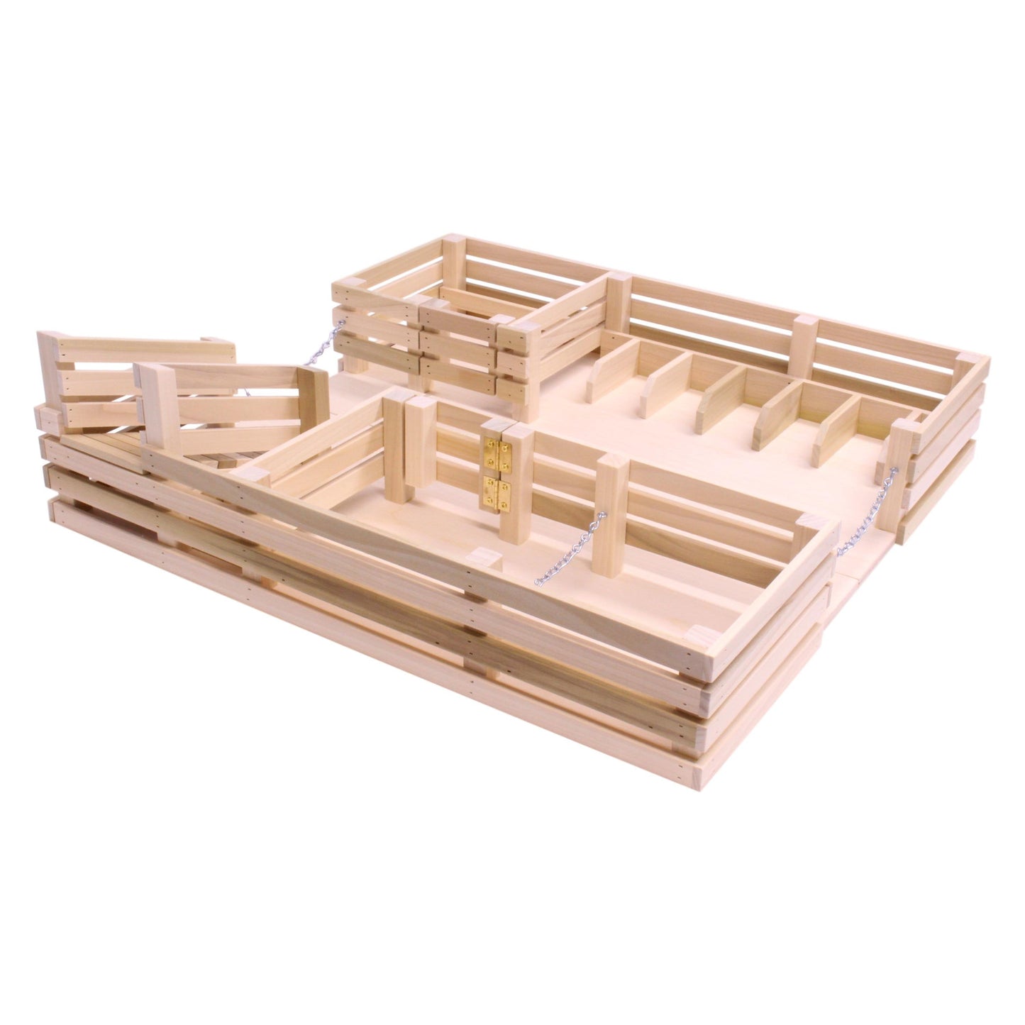Amish Wooden Folding Stock Yard Farm Toy, Unfinished