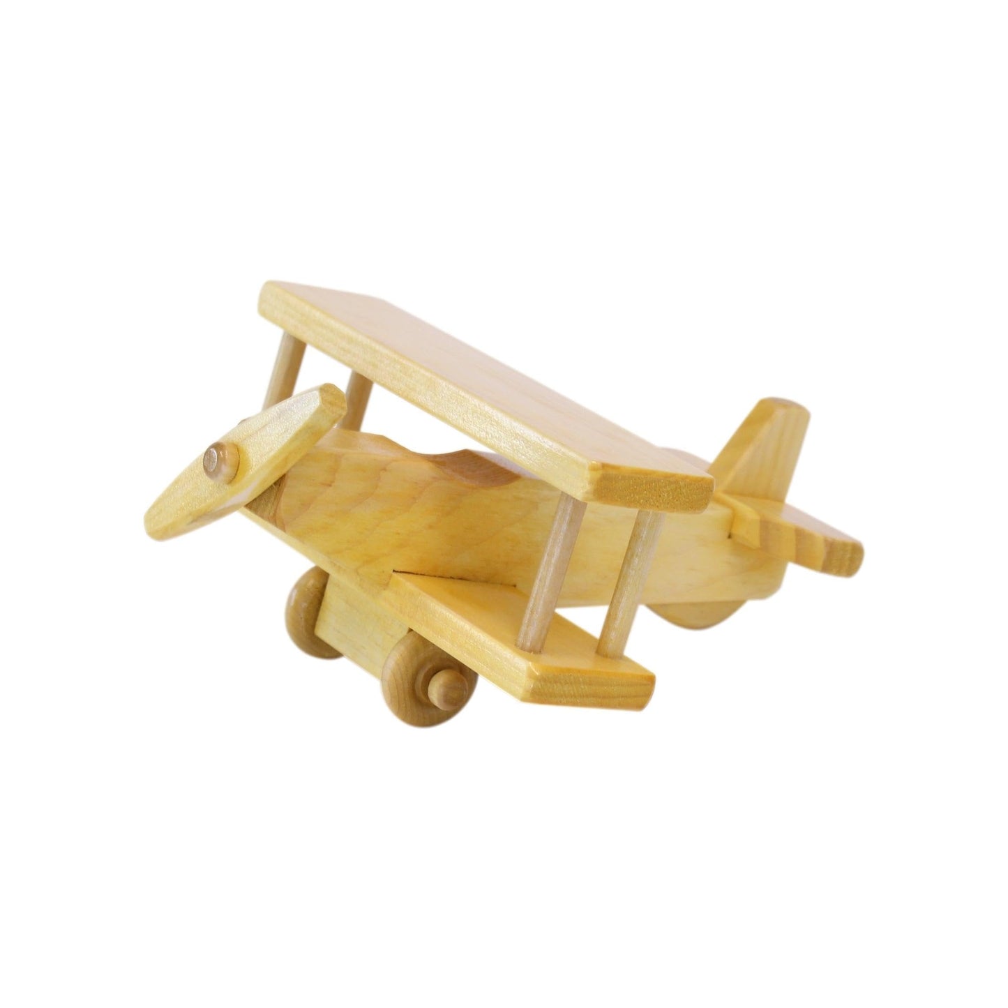 Amish Wooden Toy Airplane With Spinning Propellor, Kid-Safe Finish