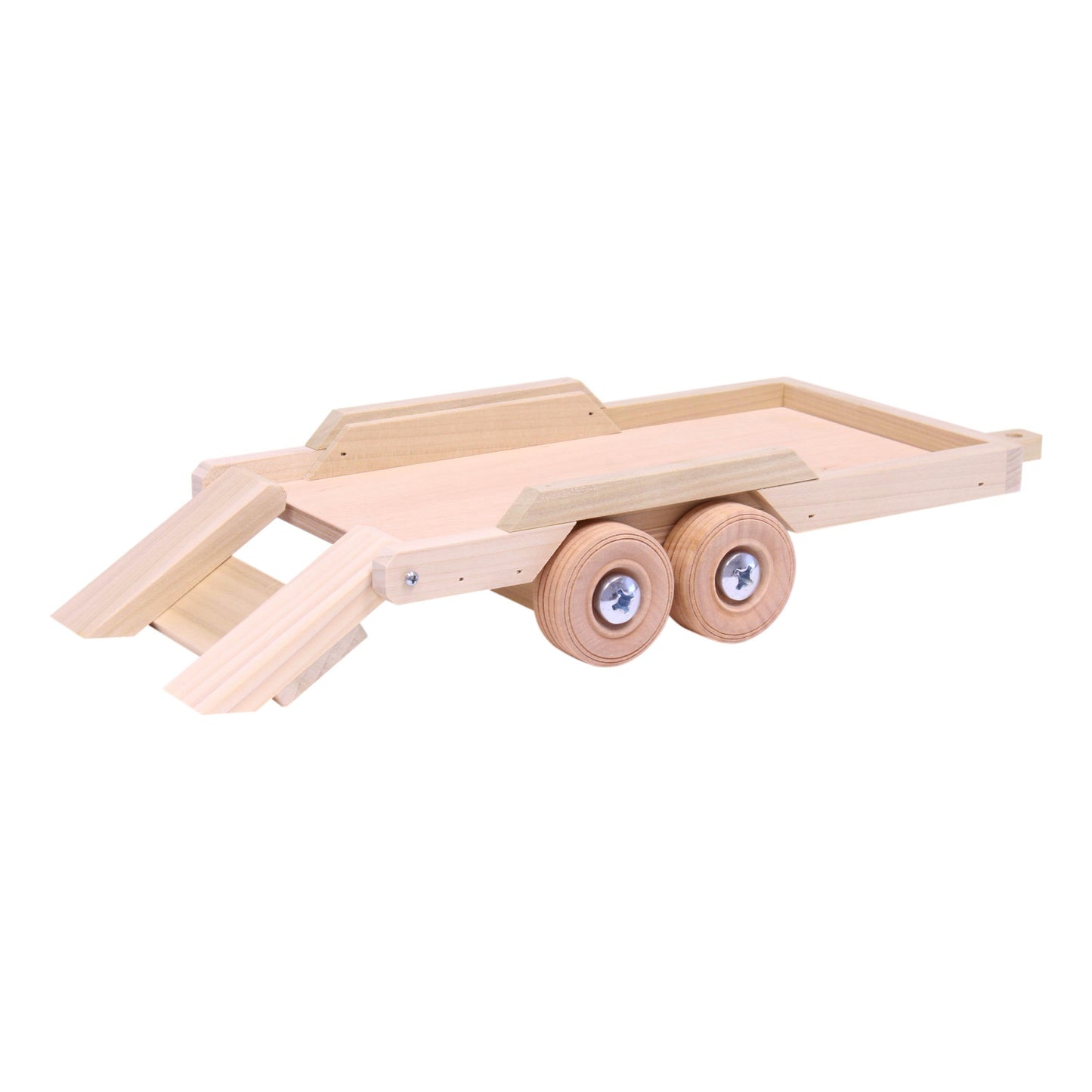 Amish Wooden Flatbed Equipment Trailer Toy
