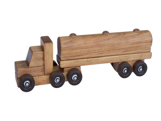 Amish Wooden Tanker Semi Truck Toy Small Child-Safe Finish