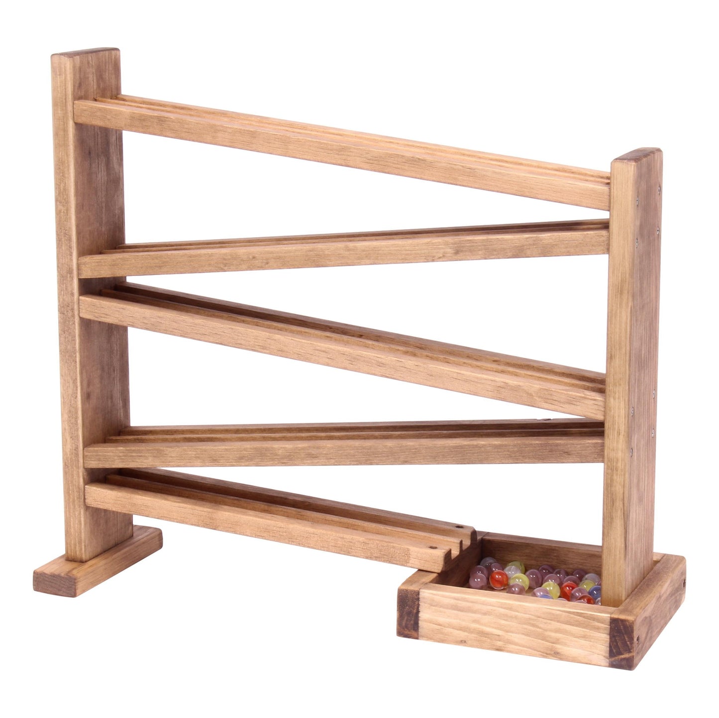 Amish Wooden Marble Roller Racetrack Toy - Child-Safe Finish