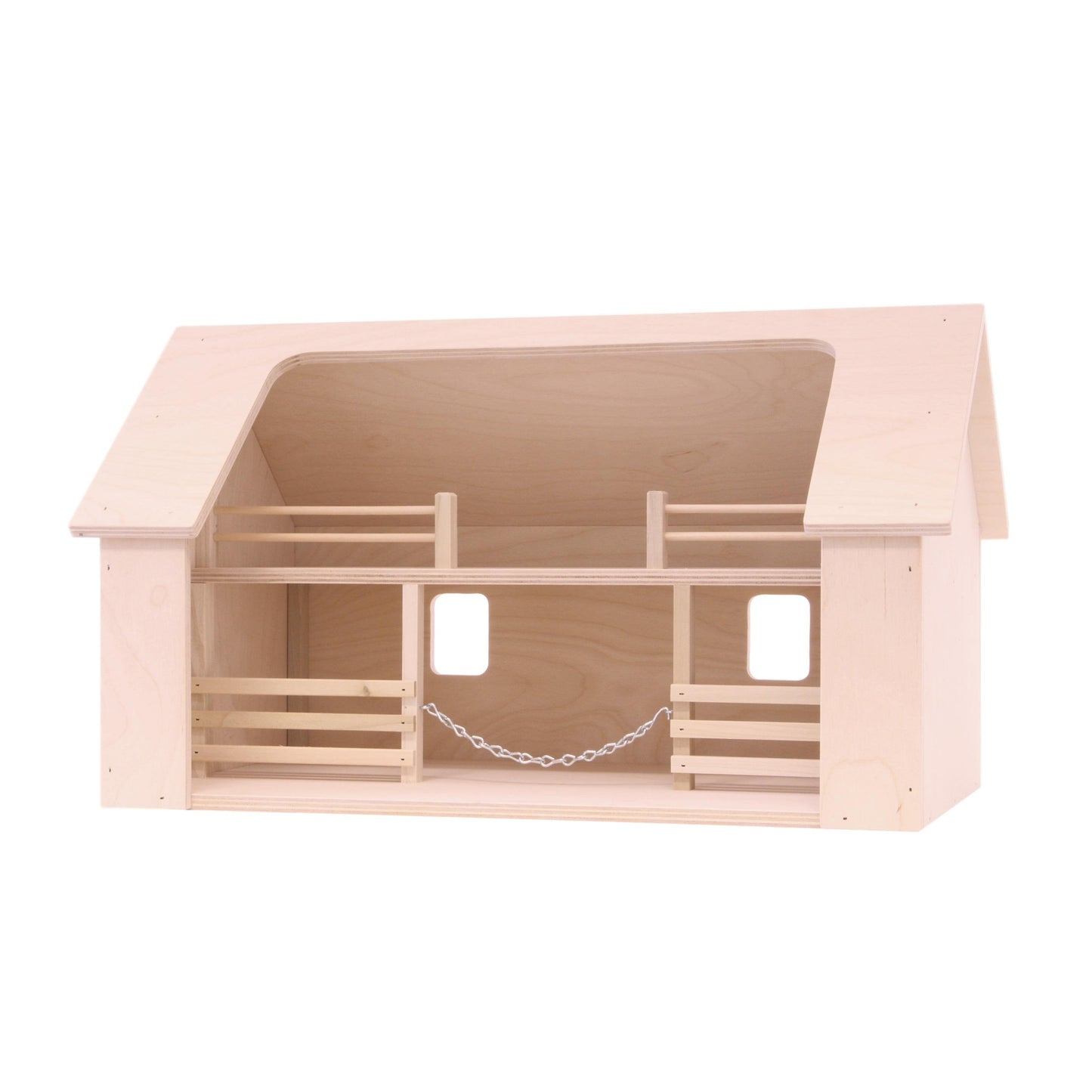 Amish Wooden  Ranch Shed Barn Toy, Unfinished Wood