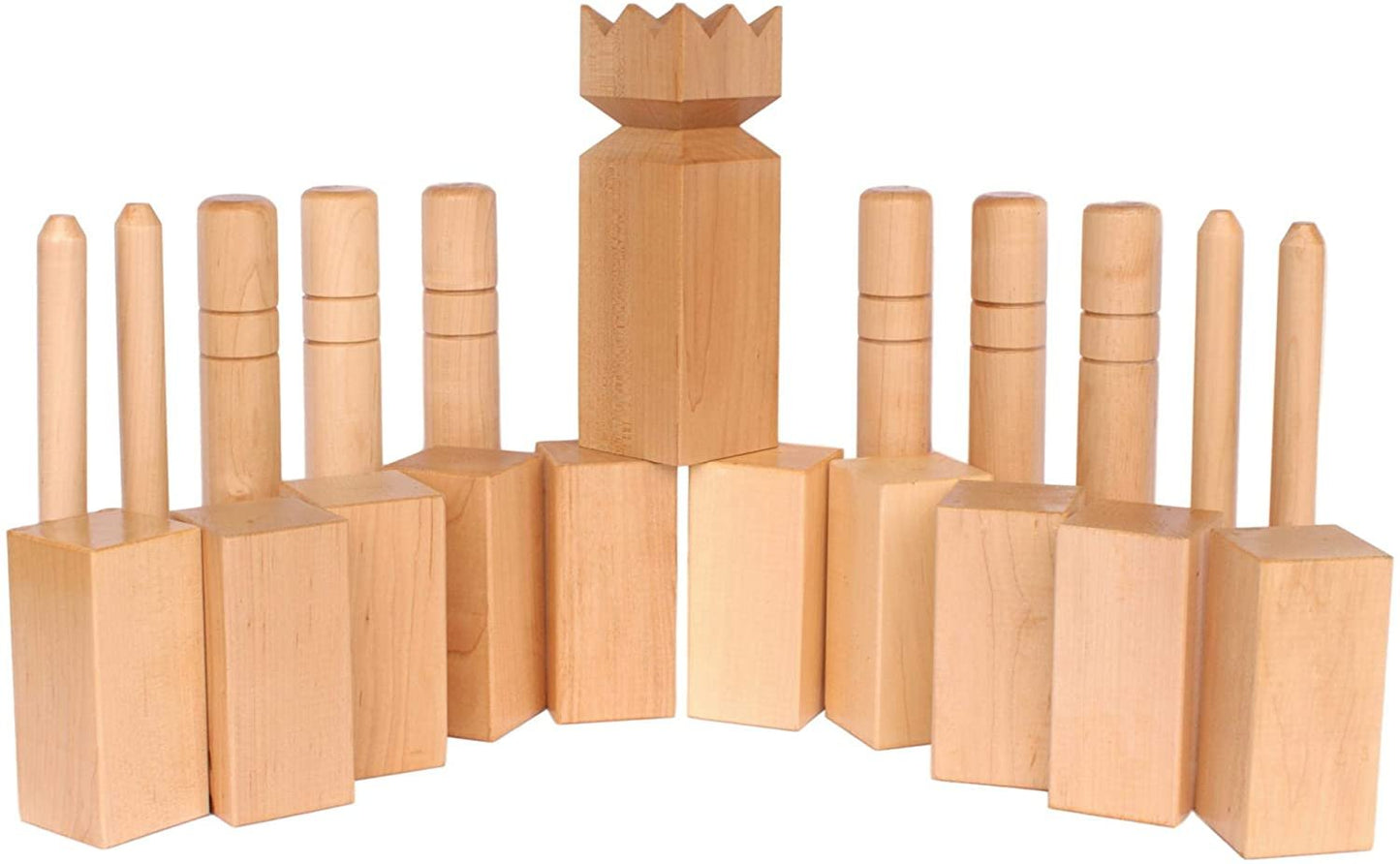 Amish Deluxe Maple Hardwood Kubb Game with Clear Protective Finish Regulation Size