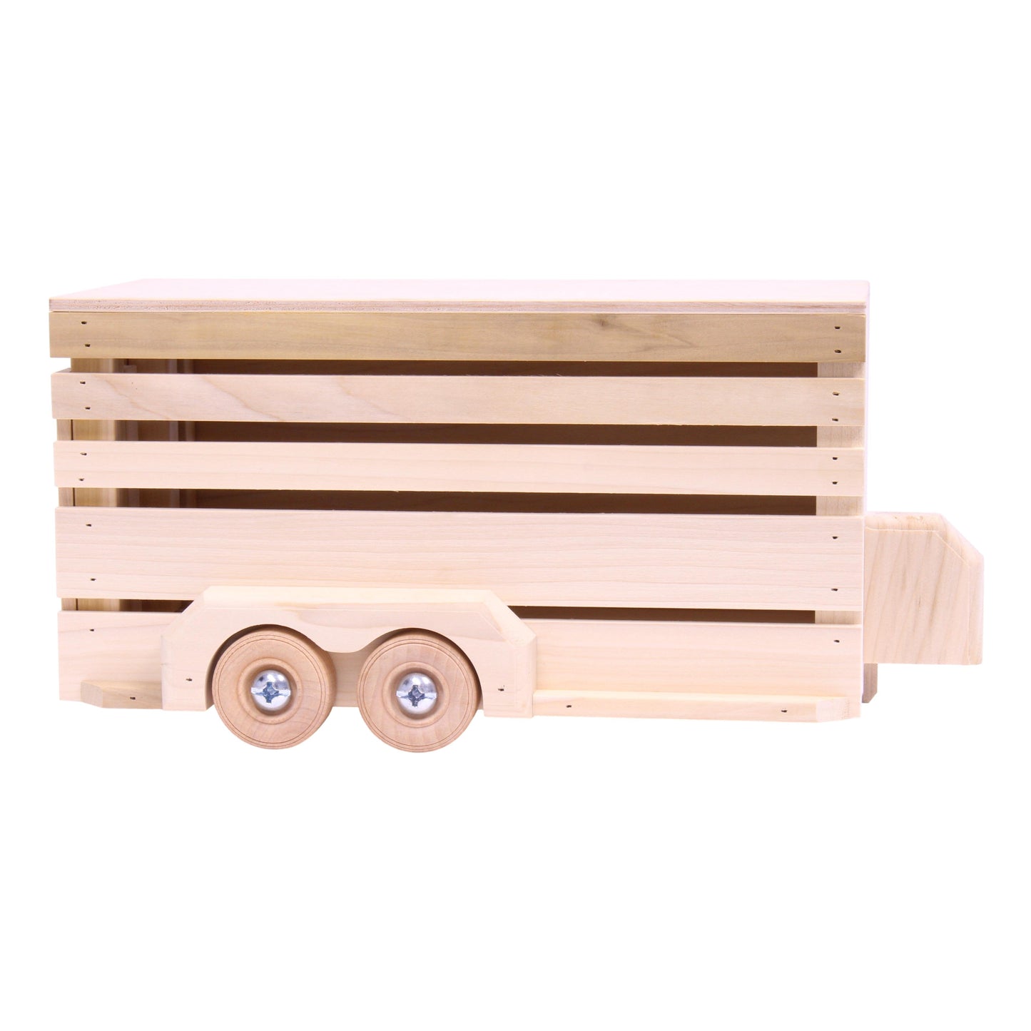 Amish Wooden Horse Trailer Toy Unfinished Wood