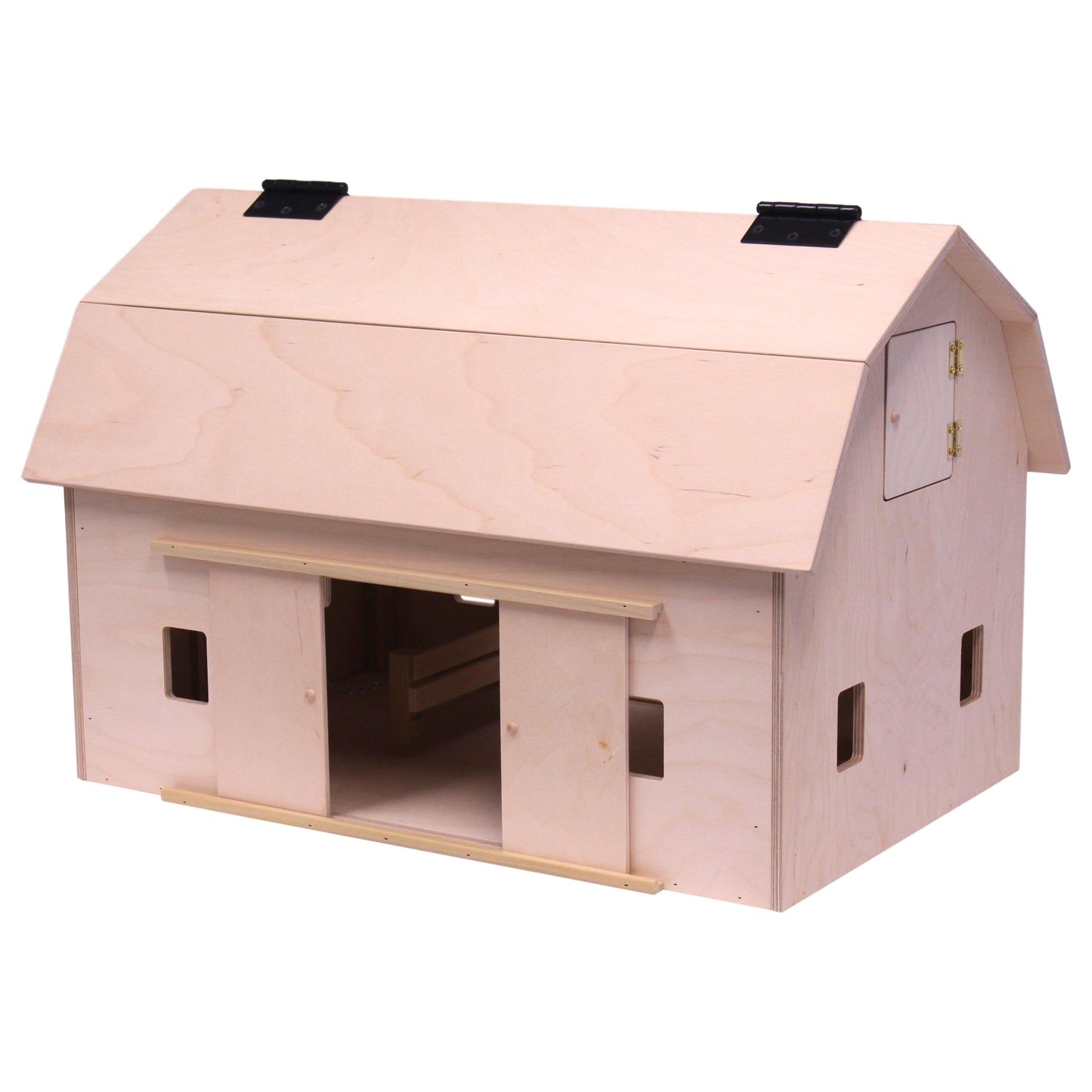 Amish Large Wooden Hip-Roof Barn Toy, Unfinished