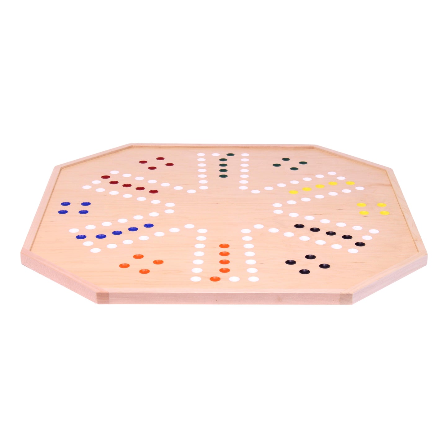 Amish Wooden Marble Chase Board Game Set - 25" Wide Board - Double-Sided