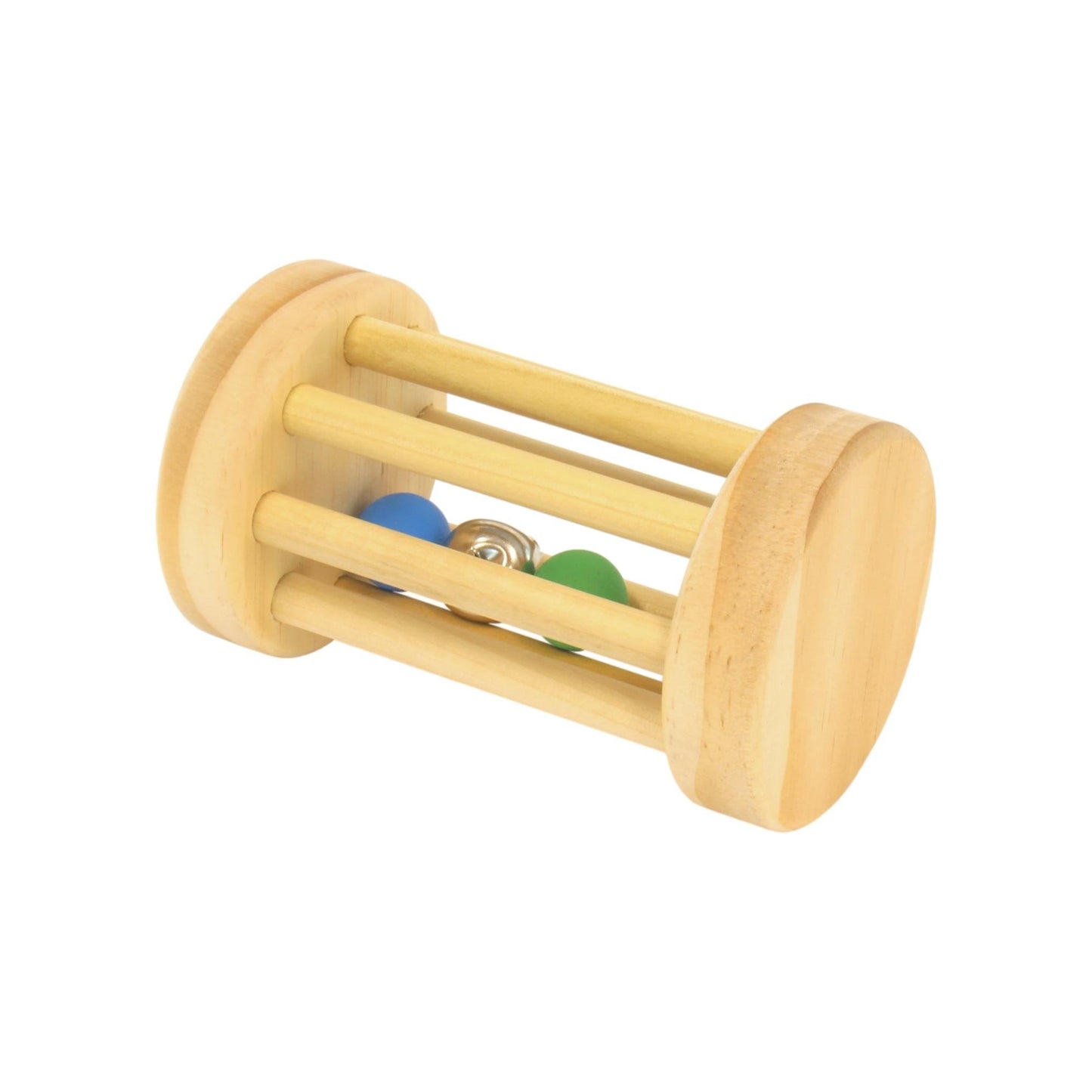 Amish Wooden Baby Rattle Rolling Tumbler Toy Montessori