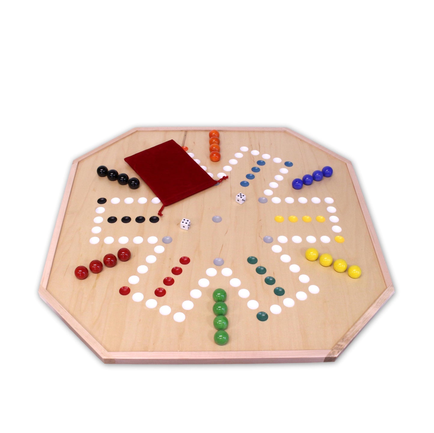 AmishLarge 25" Deluxe Wooden Aggravation Marble Game Board, Double-Sided