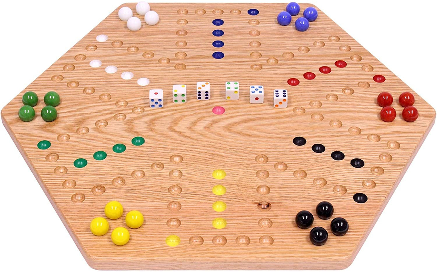 Amish Aggravation Wahoo Marble Board Game, Double-Sided, Hand Painted