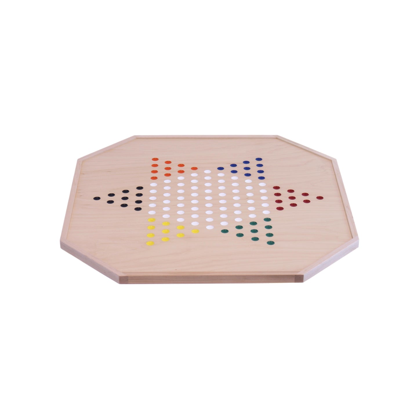 Amish Aggravation and Chinese Checkers Combo Game Board Set - 25" Wide - Maple Wood - with Large 1" Marbles and Dice