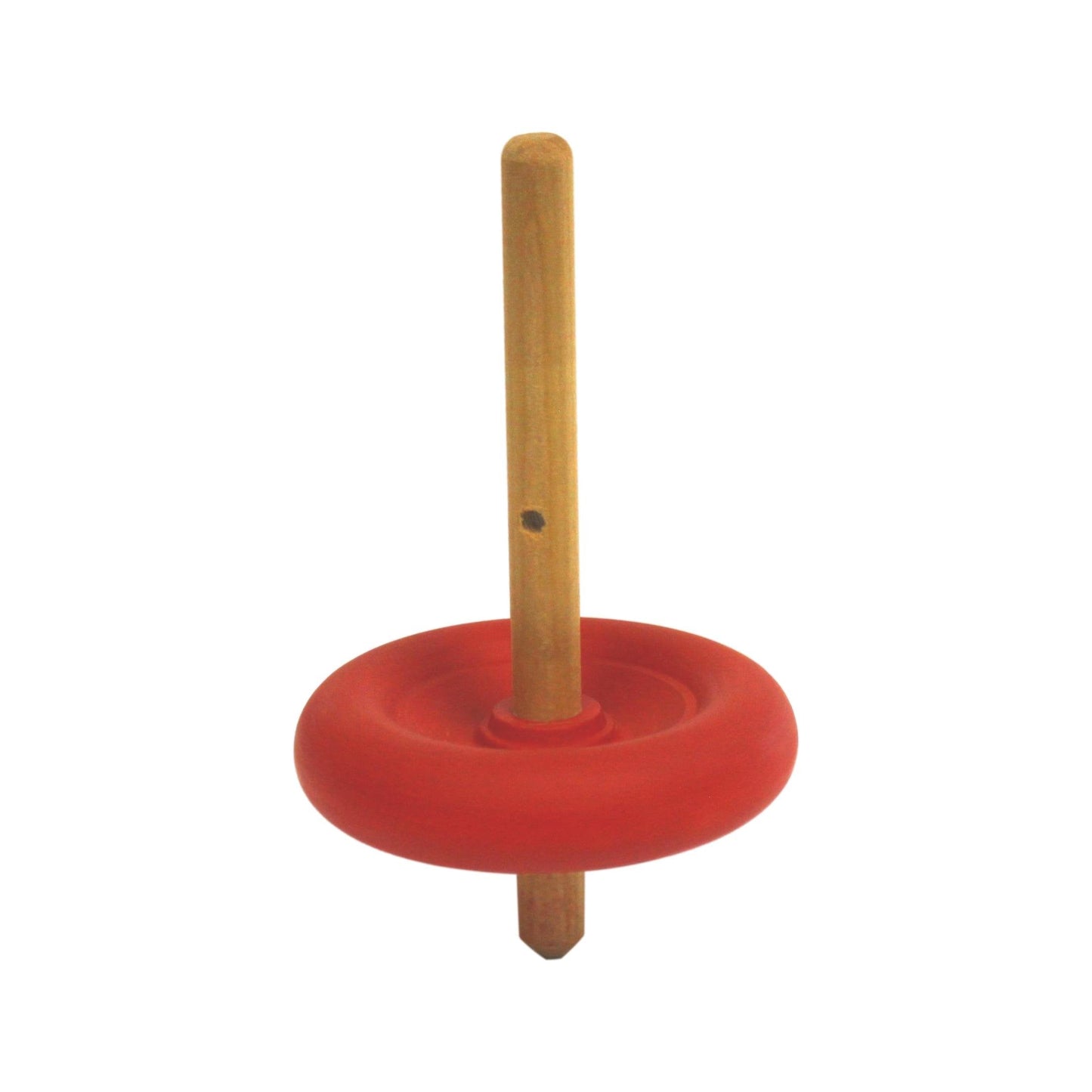 Amish Spinning Wooden Top Toy with Handle and Pull String