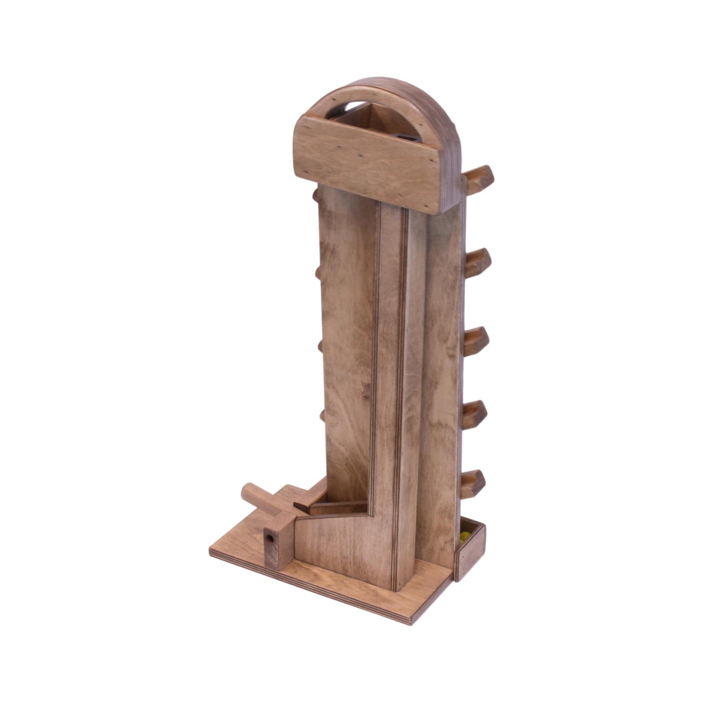 Amish NEW! Wooden Marble Launcher Toy with Glass Marbles