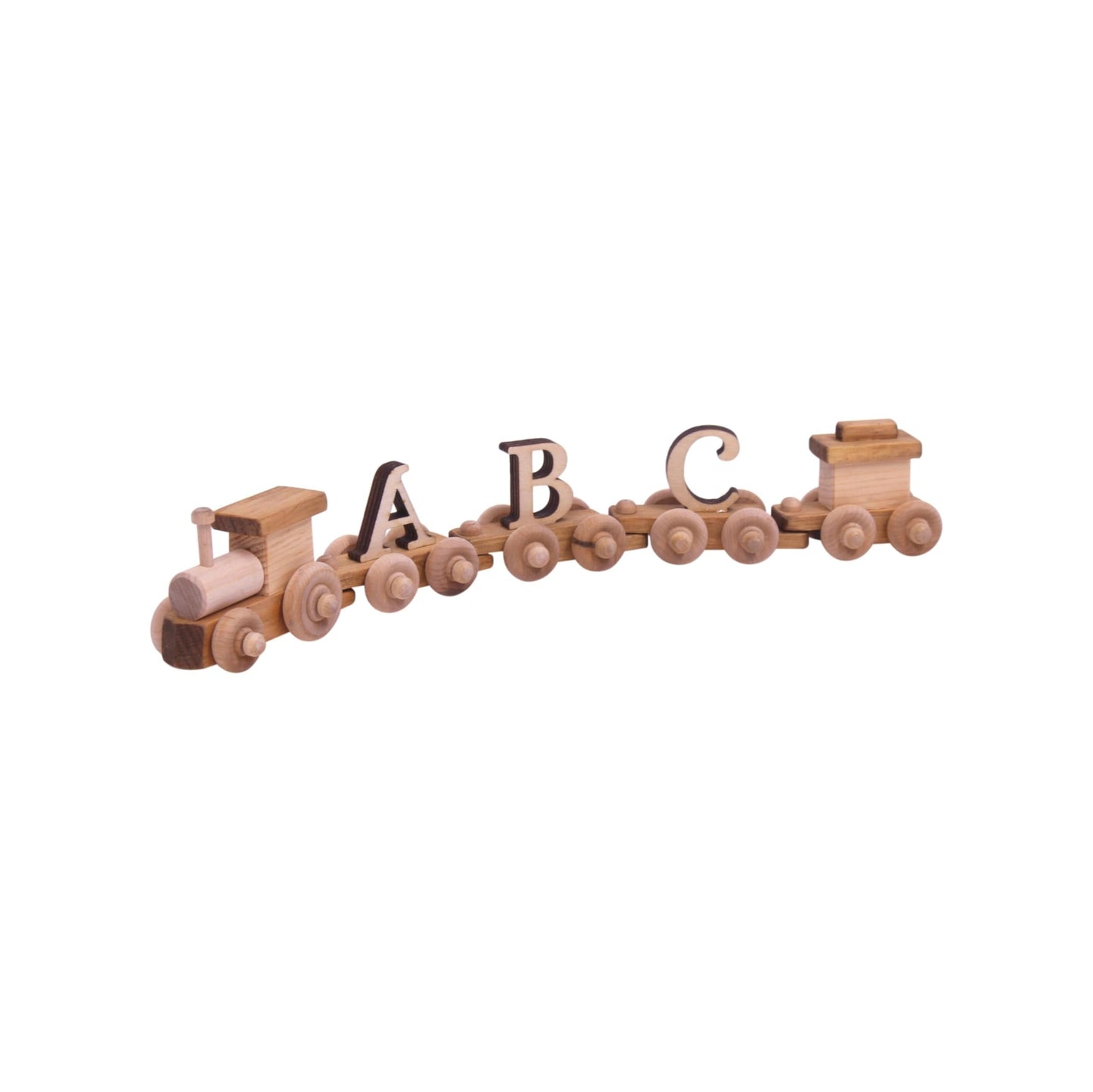 Amish Wooden Name Train Toy, Custom ABC Letter Train