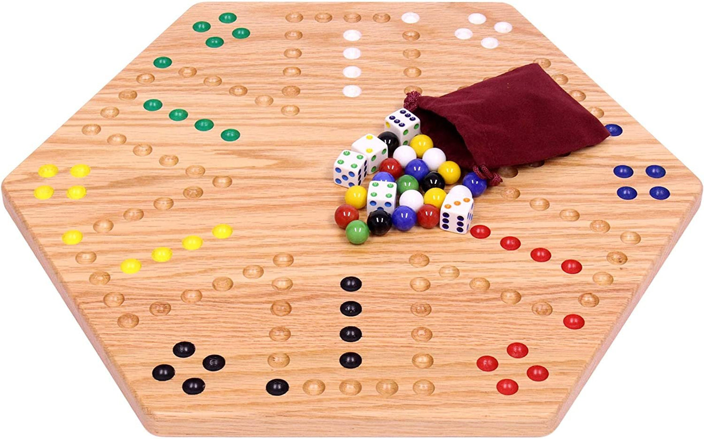 Amish Aggravation Wahoo Marble Board Game, Double-Sided, Hand Painted