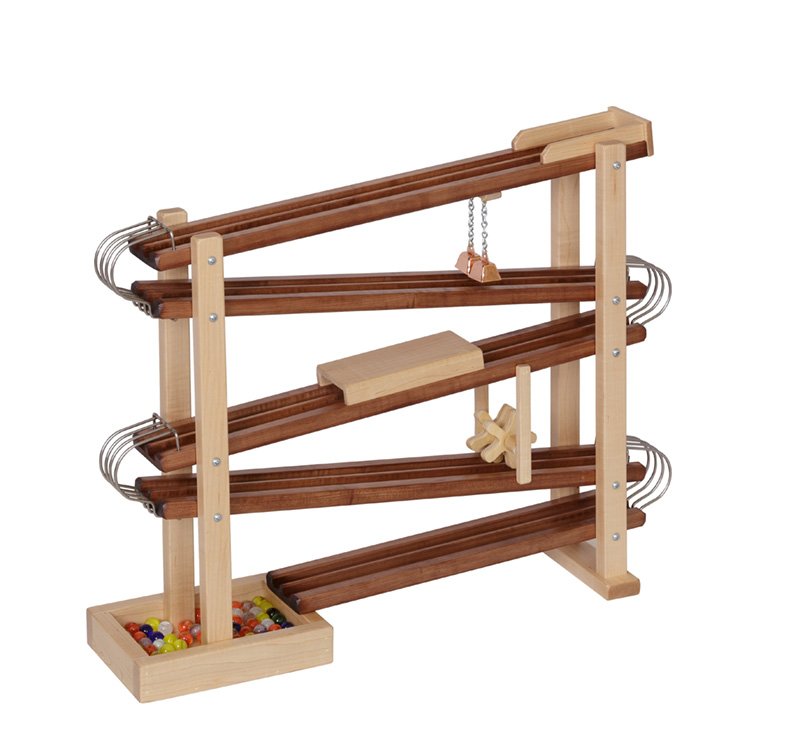 Amish Deluxe Wooden Marble Flyer Racetrack Toy