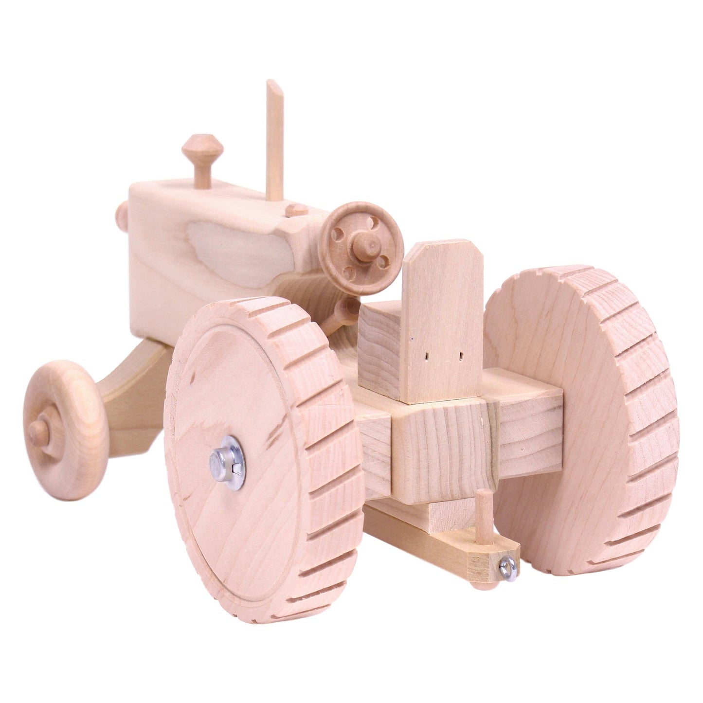 Amish Wooden Toy Tractor With Hitch Unfinished