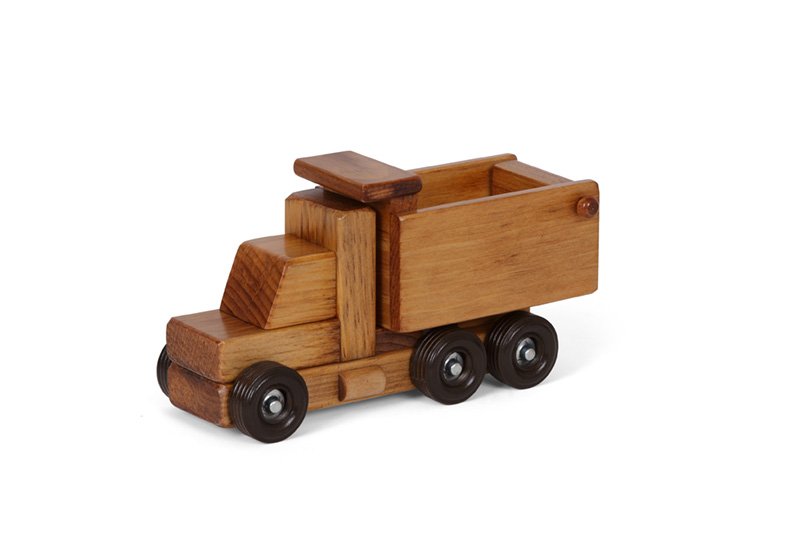 Amish Wooden Toy Dump Truck Kid-Safe Finish
