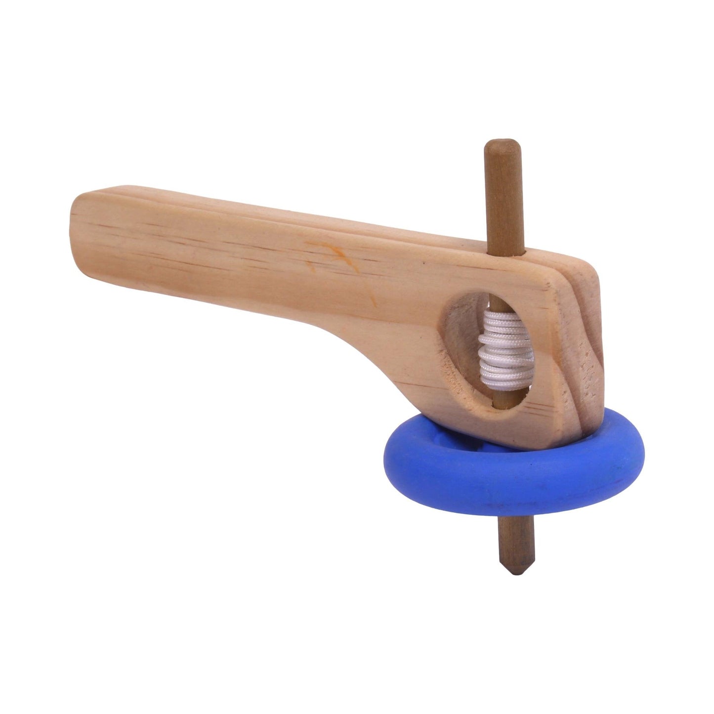 Amish Spinning Wooden Top Toy with Handle and Pull String