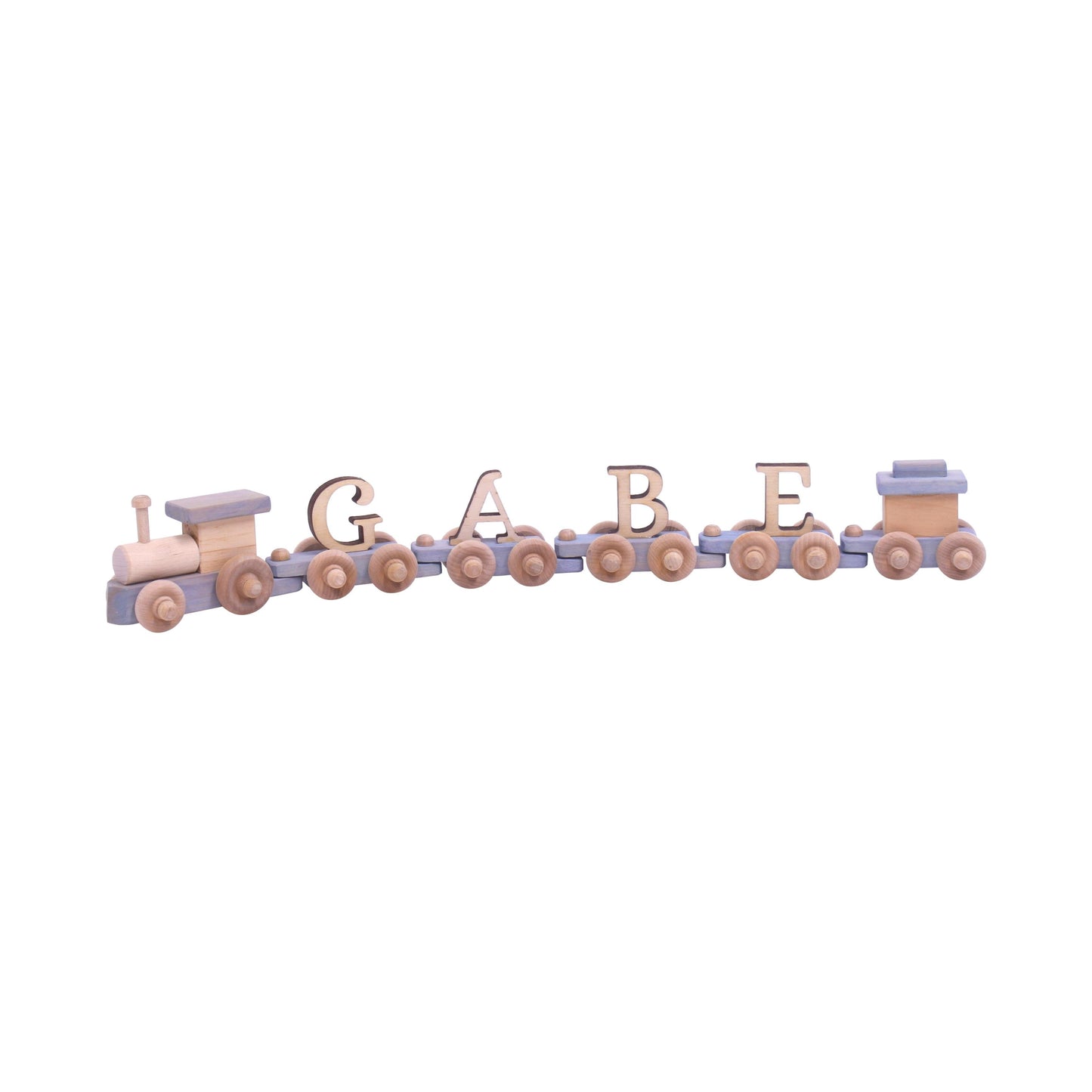 Amish Wooden Name Train Toy, Custom ABC Letter Train