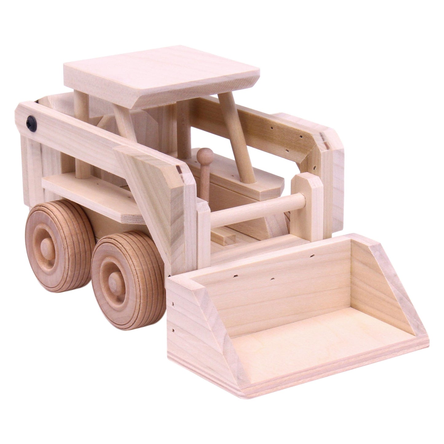 Amish Wooden Skid Loader Toy Skid Steer with Movable Bucket