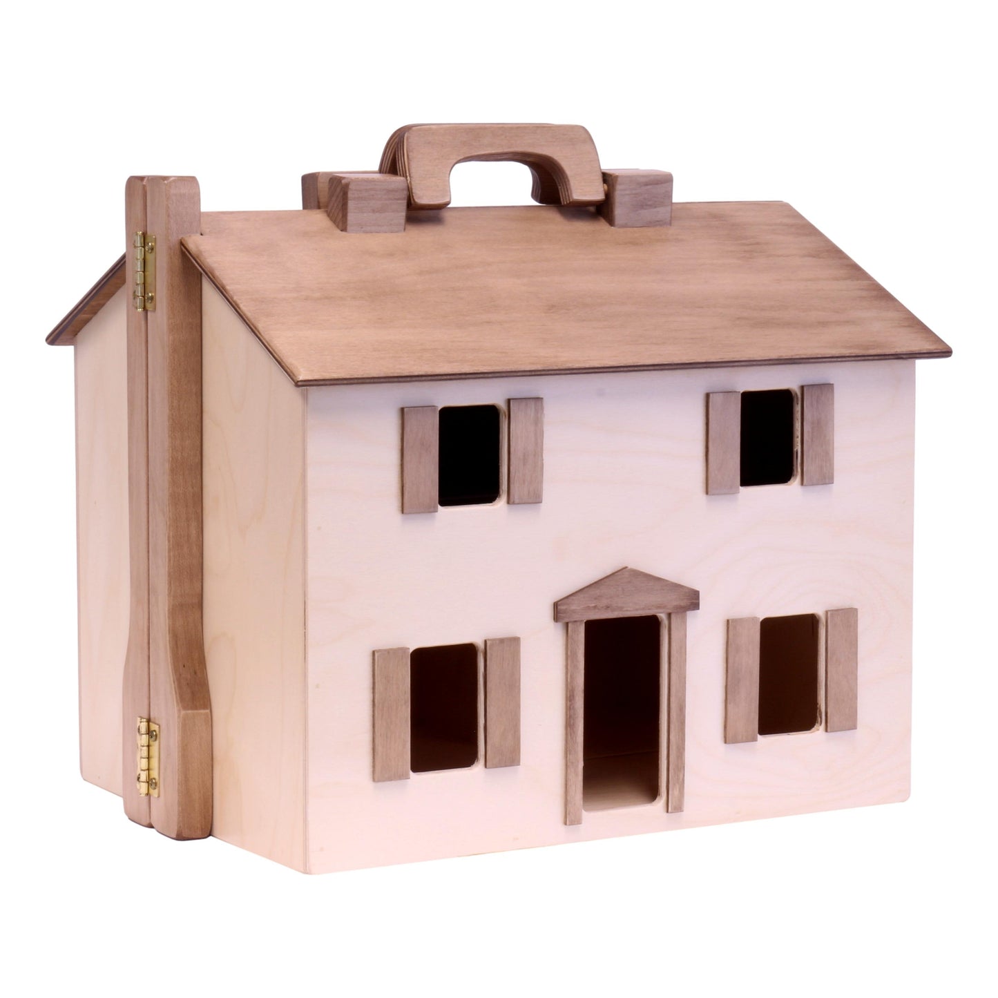 Amish Wooden Doll House Toy with 16 Piece Doll-House Furniture Set