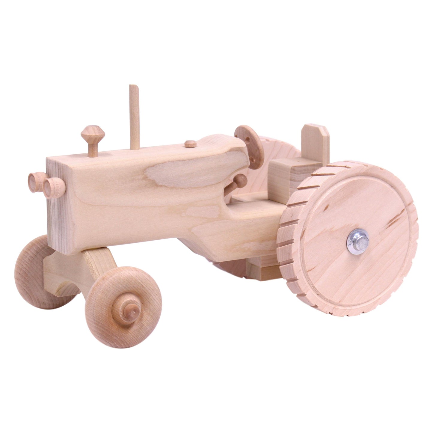 Amish Wooden Toy Tractor With Hitch Unfinished