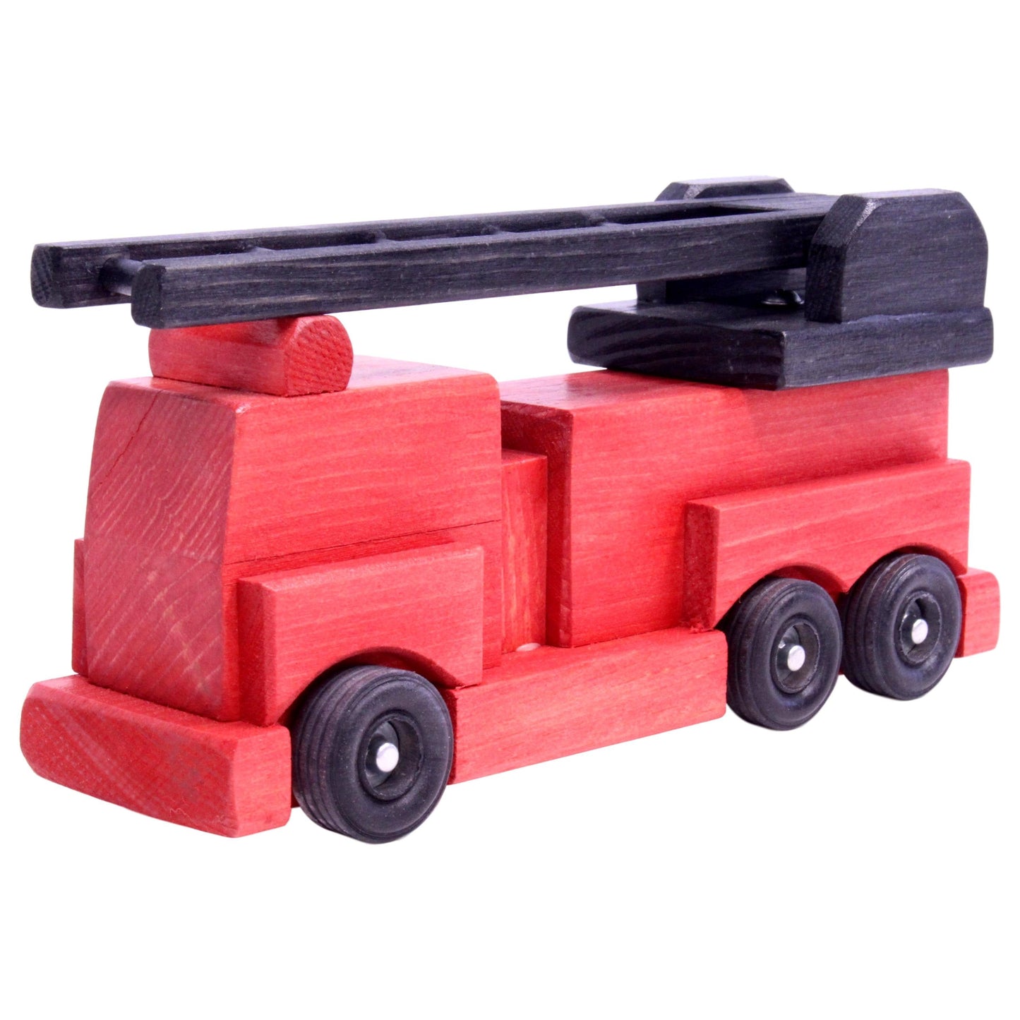 Amish Wooden Toy Ladder Fire Truck Kid-Safe Finish