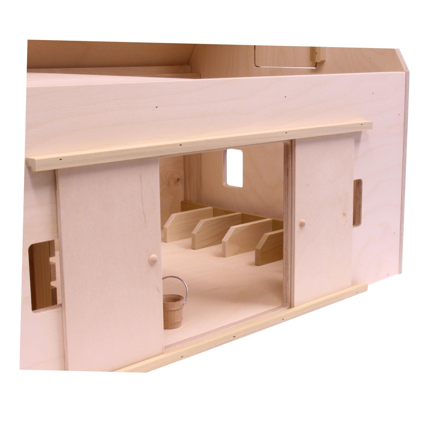 Amish Large Wooden Hip-Roof Barn Toy, Unfinished