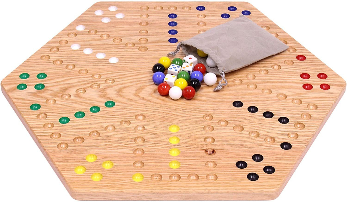 Amish Aggravation Wahoo Marble Board Game, Double-Sided, Hand Painted