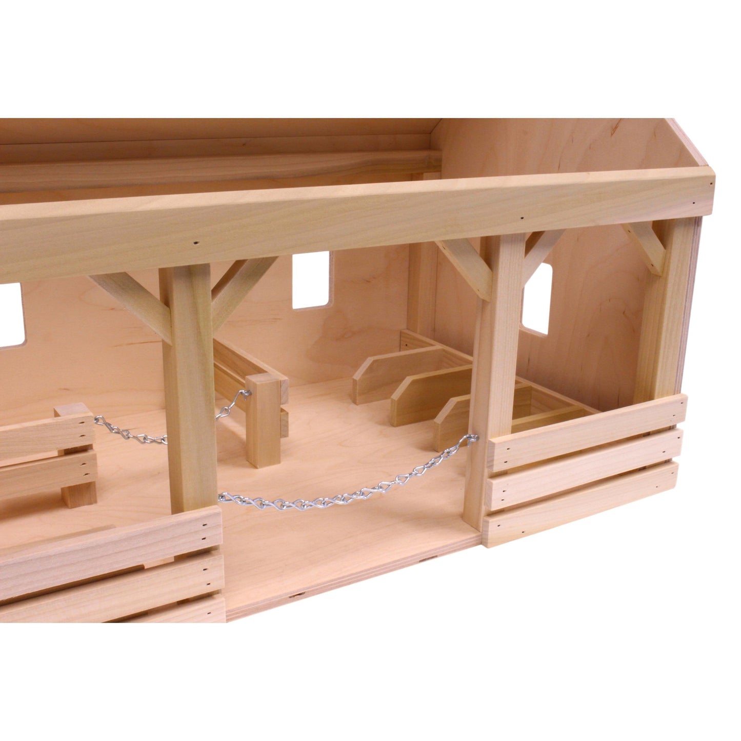 AmishLarge A-Frame Barn Toy with Hay Loft, Realistic Wooden Toy Barn