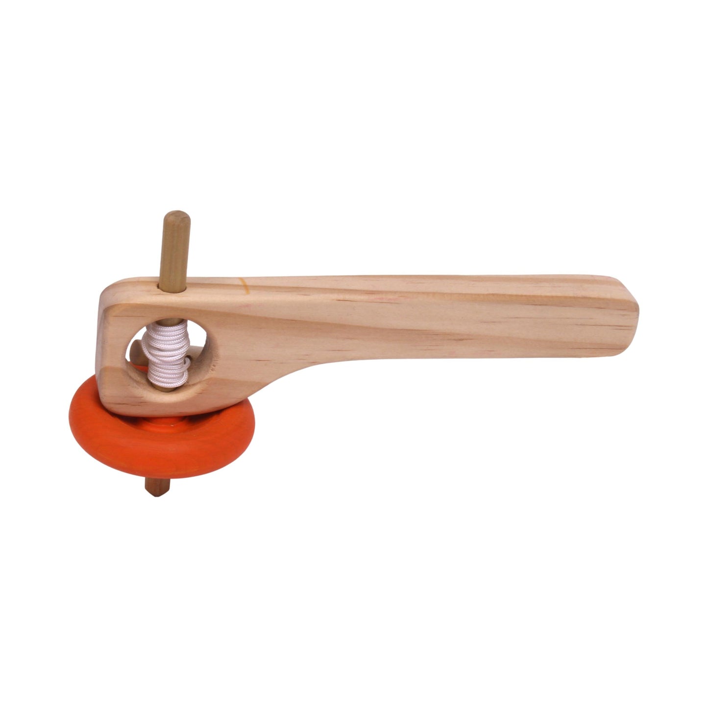 Amish Spinning Wooden Top Toy with Handle and Pull String