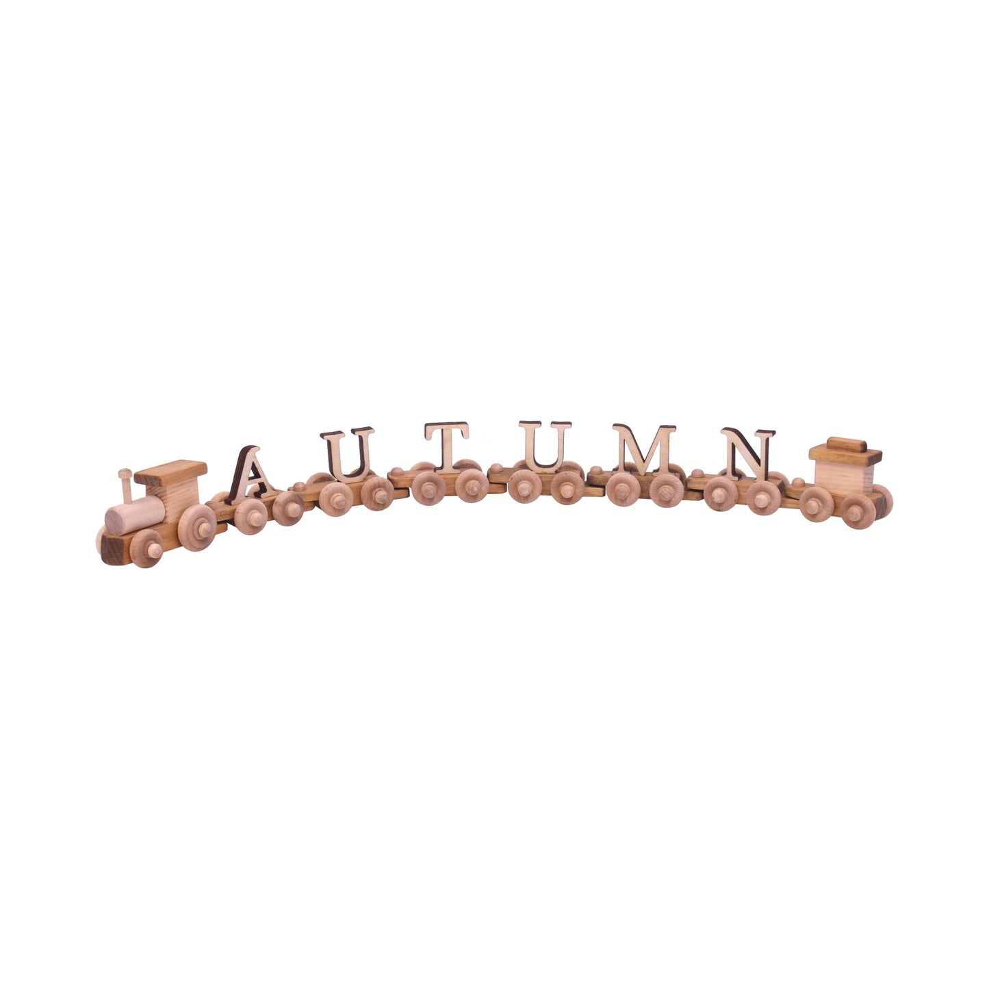 Amish Wooden Name Train Toy, Custom ABC Letter Train